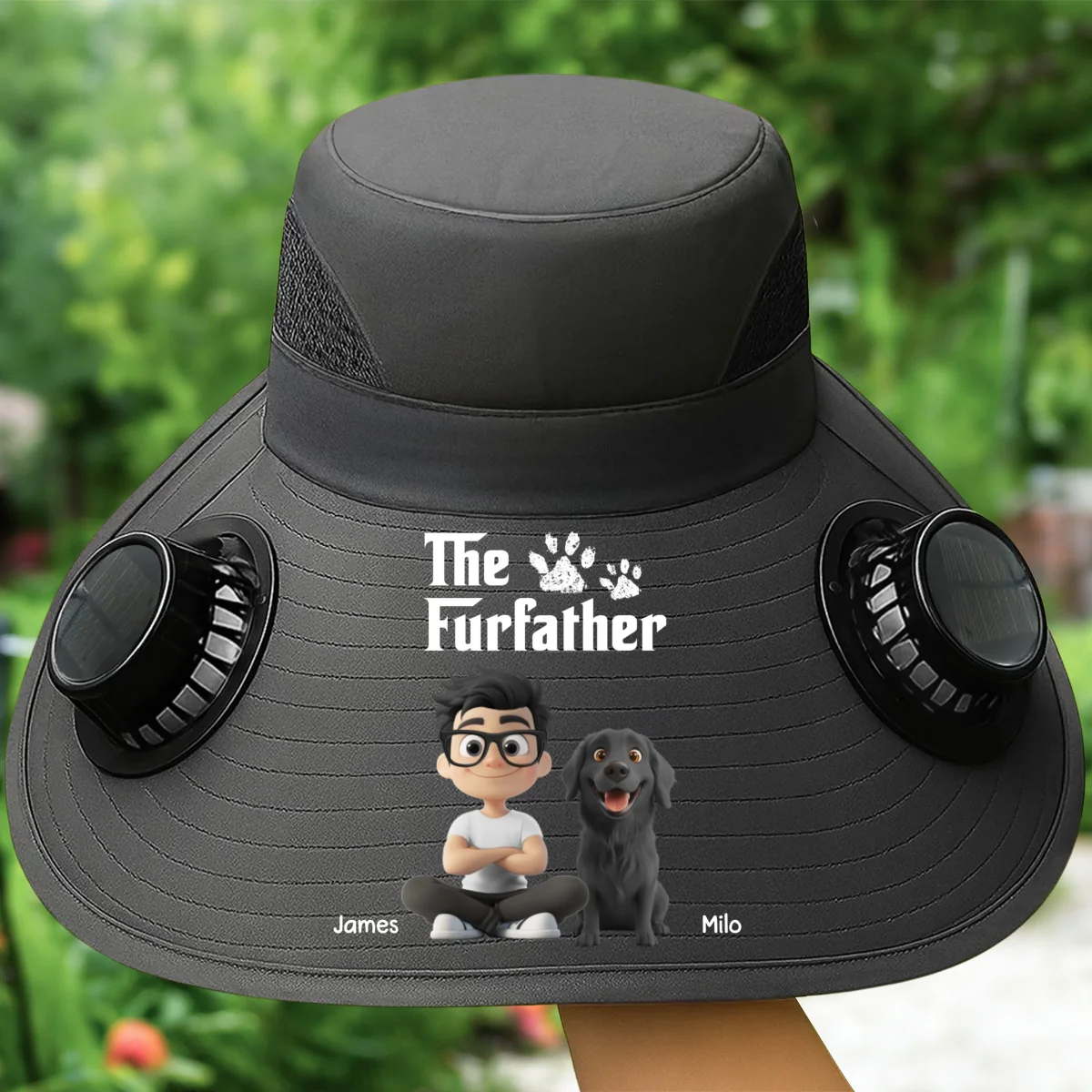 Cool Petqui Farther - Personalized Custom Solar Fan Hat - Image 10