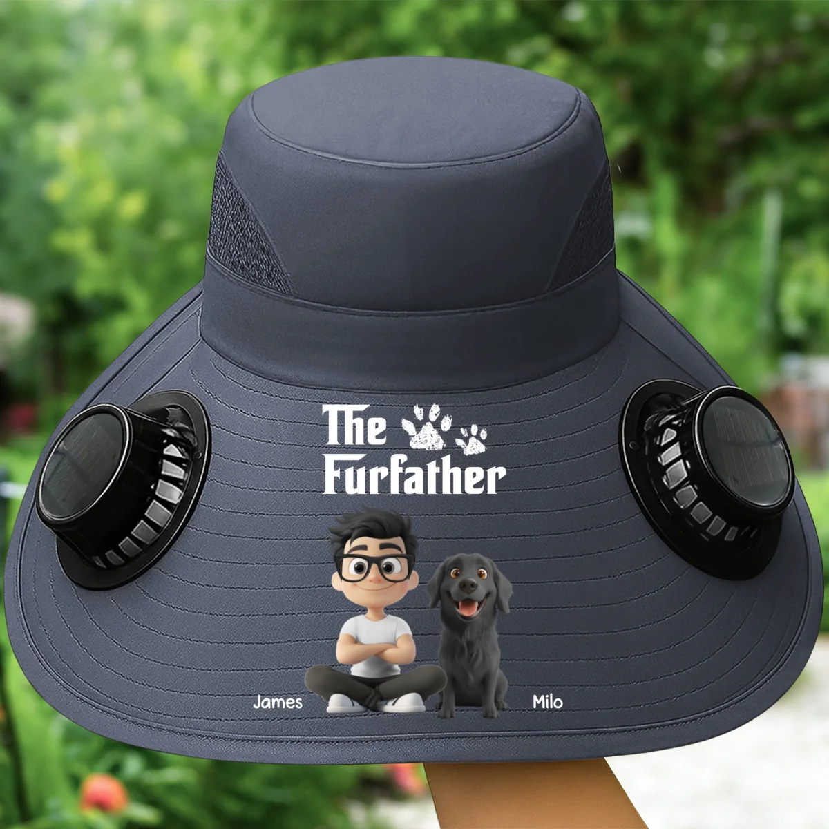 Cool Petqui Farther - Personalized Custom Solar Fan Hat - Image 11