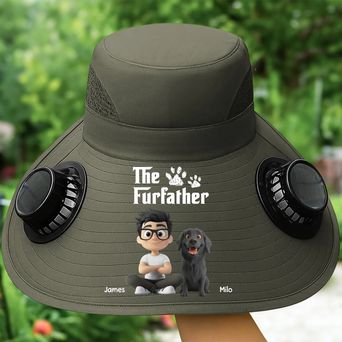 Cool Petqui Farther - Personalized Custom Solar Fan Hat - Image 12