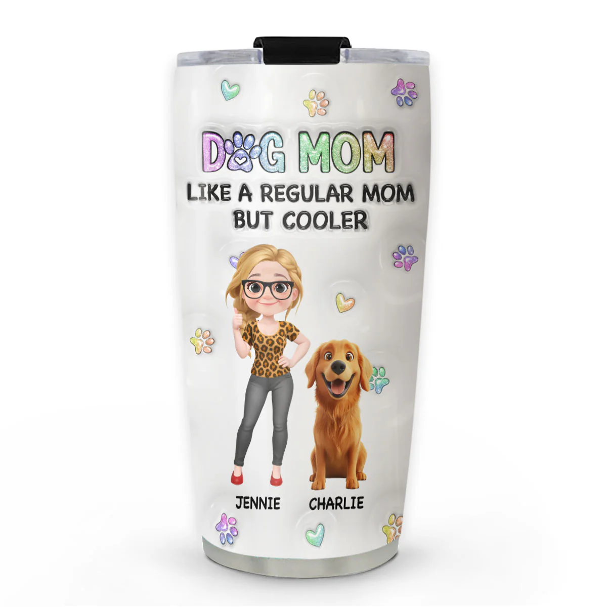 Cooler Than Any Mom - Personalized Custom 3D Inflated Effect Tumbler