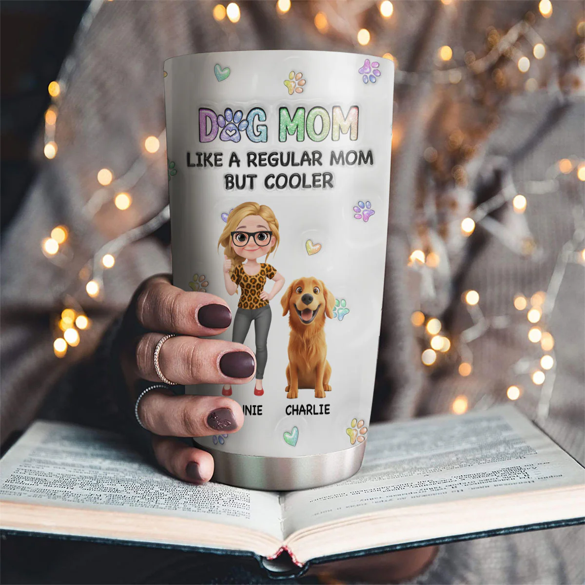 Cooler Than Any Mom - Personalized Custom 3D Inflated Effect Tumbler - Image 2