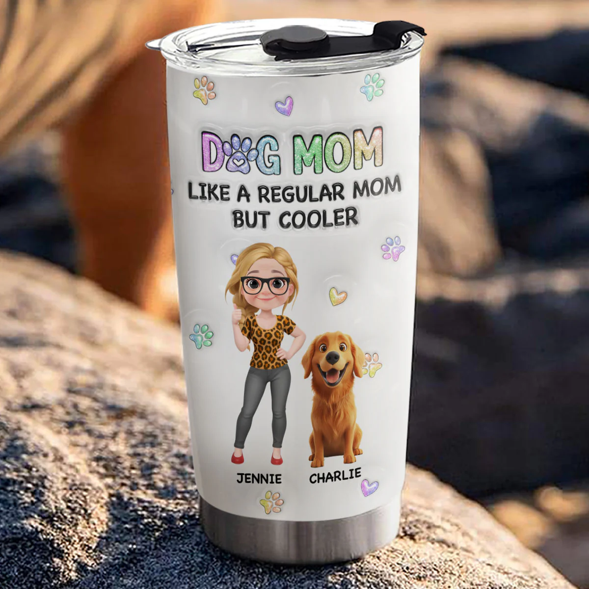Cooler Than Any Mom - Personalized Custom 3D Inflated Effect Tumbler - Image 3