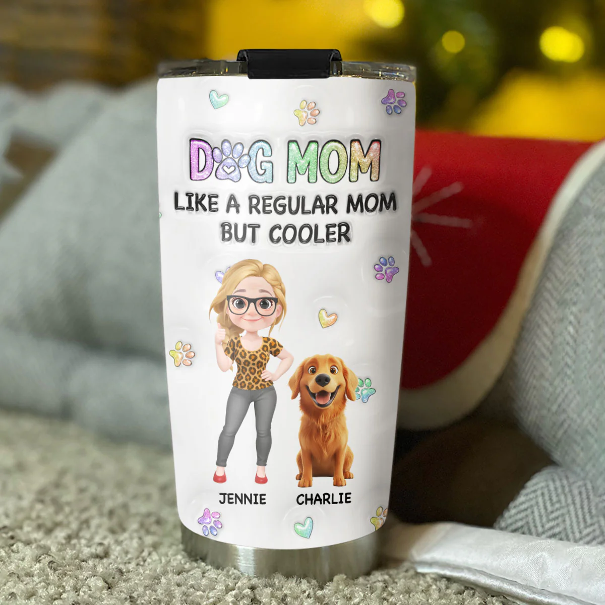 Cooler Than Any Mom - Personalized Custom 3D Inflated Effect Tumbler - Image 4