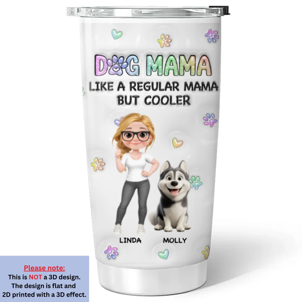 Cooler Than Any Mom - Personalized Custom 3D Inflated Effect Tumbler - Image 5