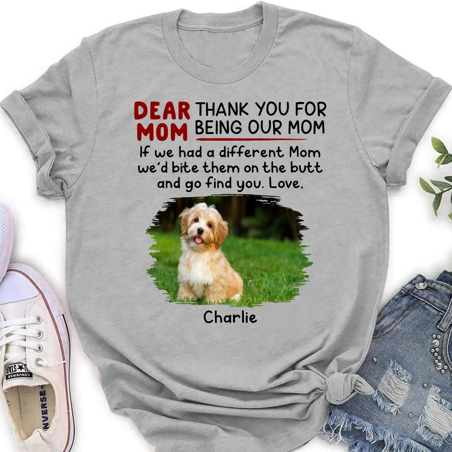 Bite Their Butt Photo - Personalized Custom Women's T-Shirt - Image 3