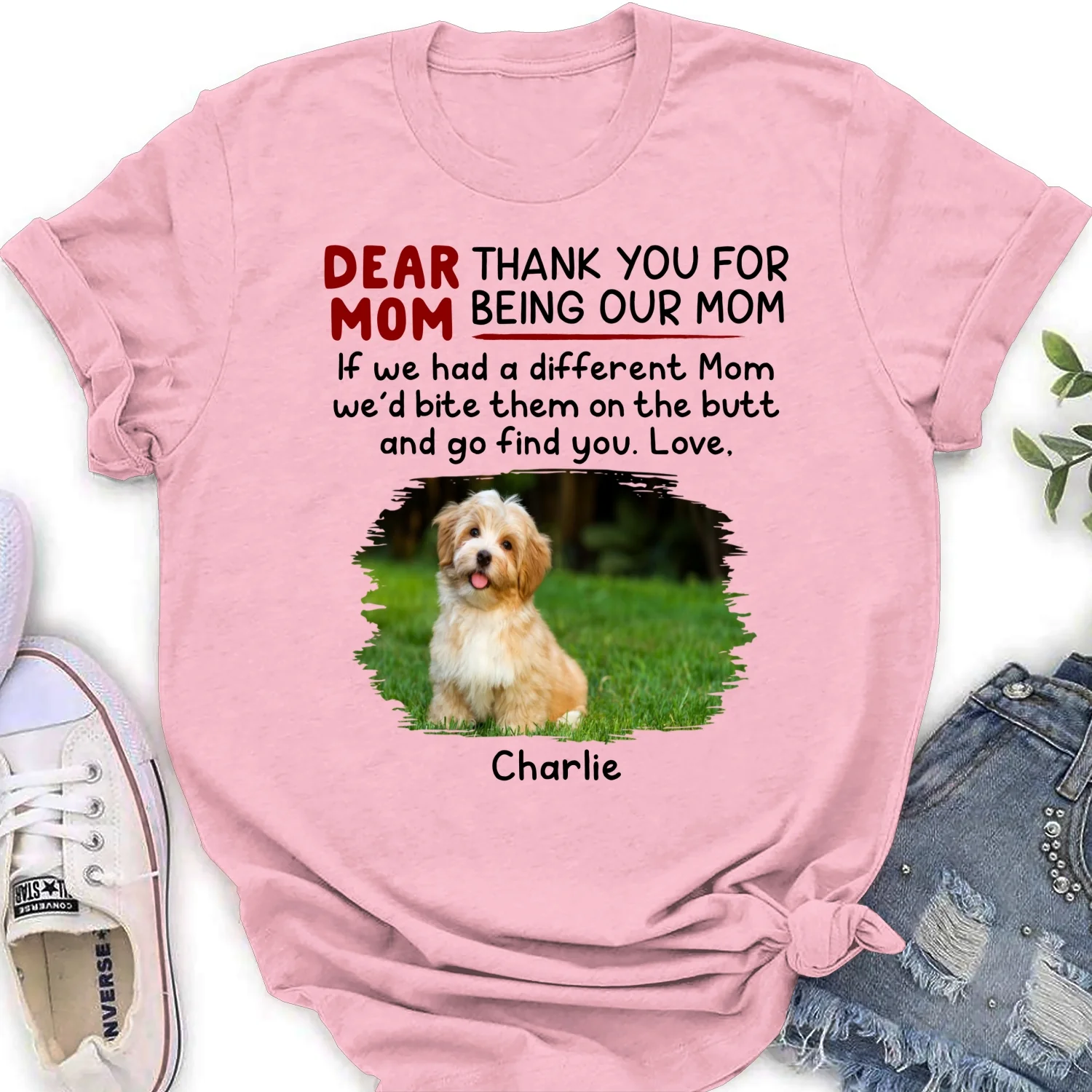 Bite Their Butt Photo - Personalized Custom Women's T-Shirt - Image 4