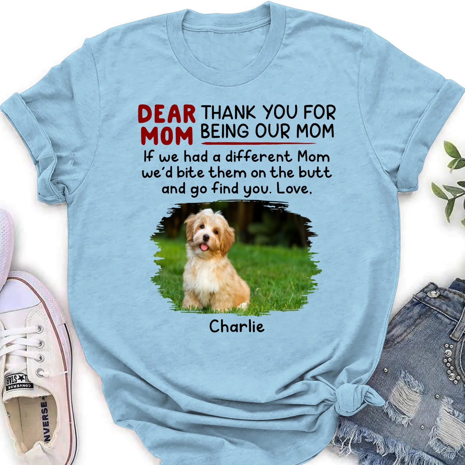 Bite Their Butt Photo - Personalized Custom Women's T-Shirt - Image 5