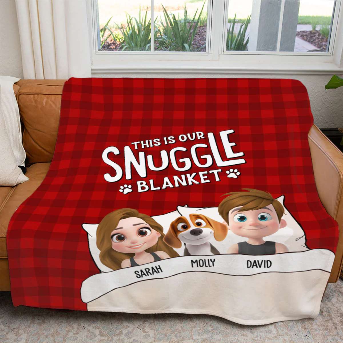Couple And Their Lovely Dogs - Personalized Custom Fleece Blanket - Image 6
