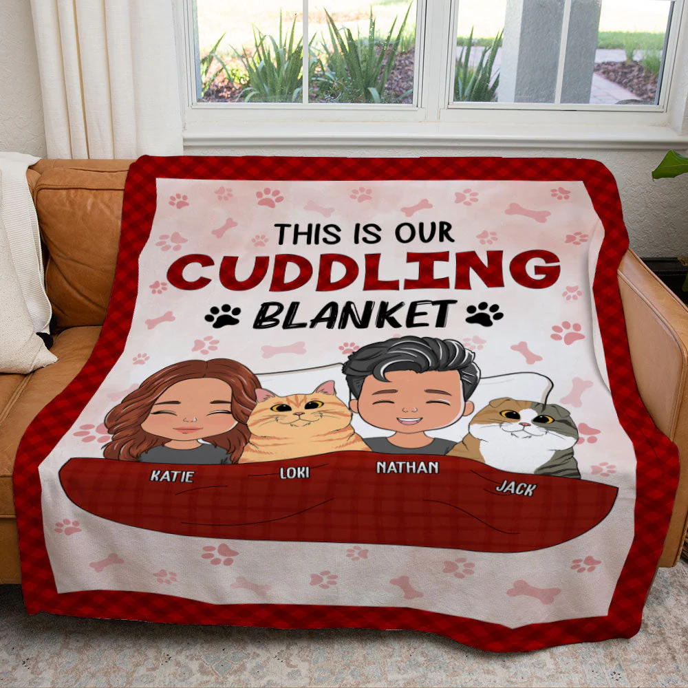Couple Cuddling Blanket - Personalized Custom Fleece Blanket - Image 2