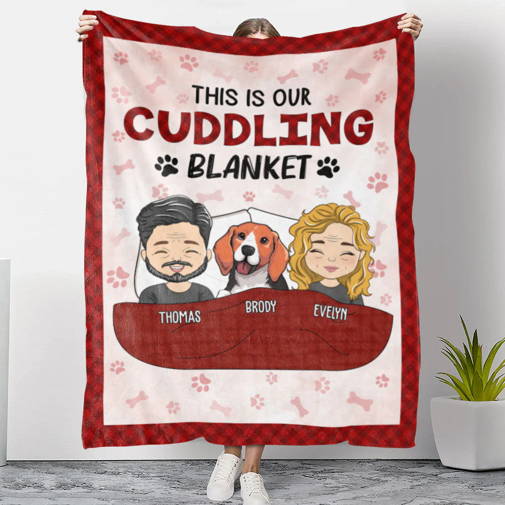 Couple Cuddling Blanket - Personalized Custom Fleece Blanket - Image 4