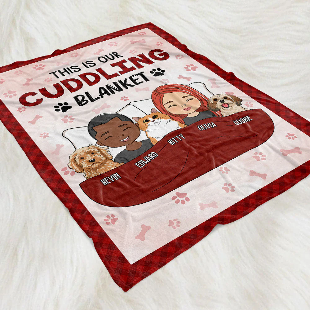 Couple Cuddling Blanket - Personalized Custom Fleece Blanket - Image 5