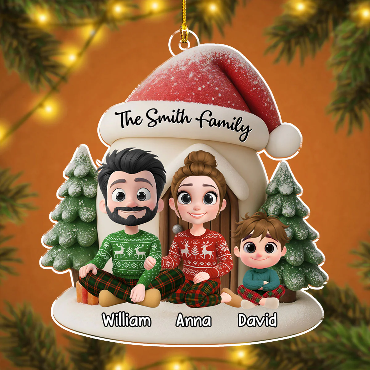 Cozy Christmas - Personalized Custom Acrylic Ornament - Image 4
