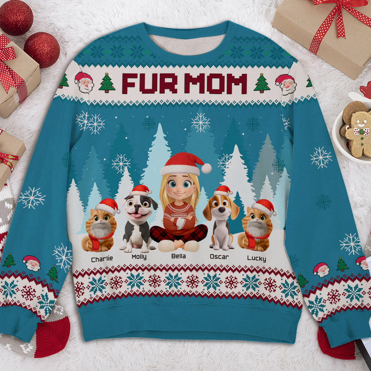 Cozy Season With My Babies - Personalized Custom All-Over-Print Sweatshirt - Image 2