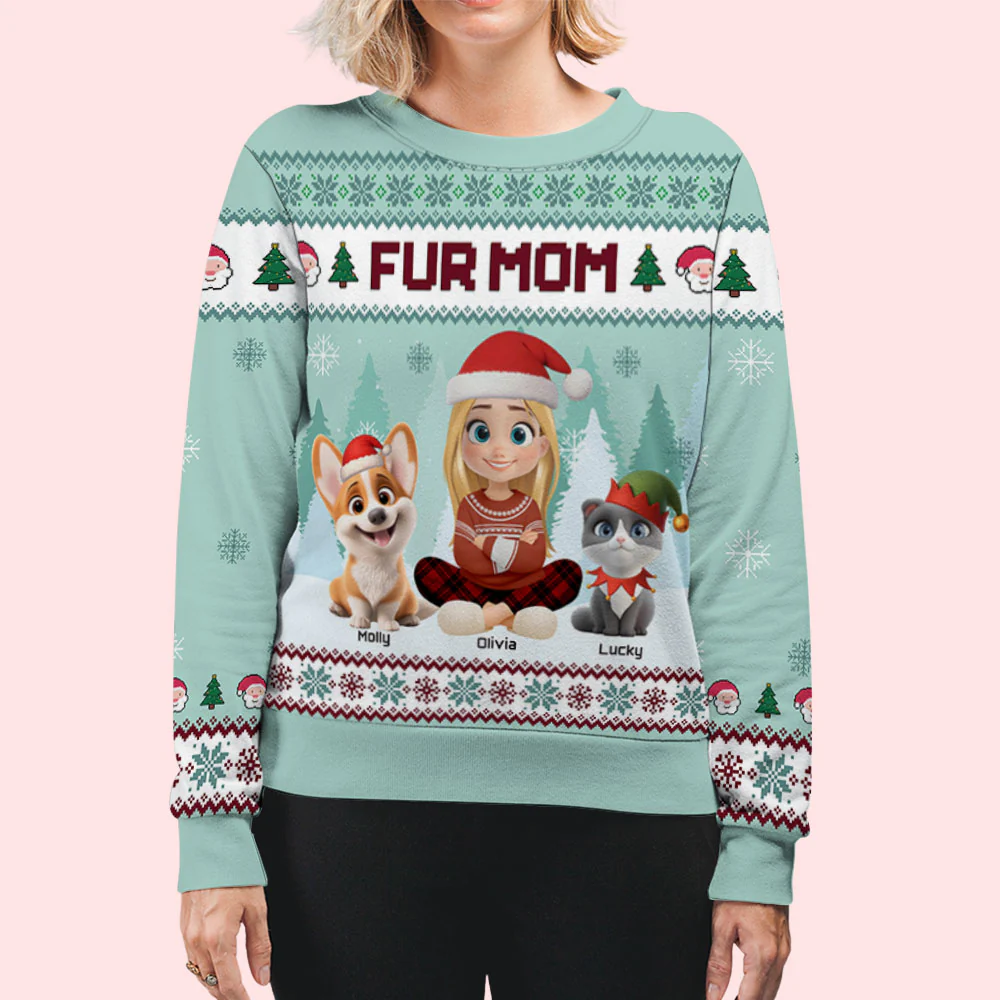Cozy Season With My Babies - Personalized Custom All-Over-Print Sweatshirt - Image 4