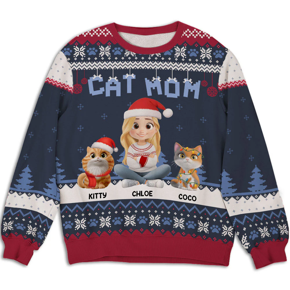 Cozy Time With Cats - Personalized Custom All-Over-Print Sweatshirt