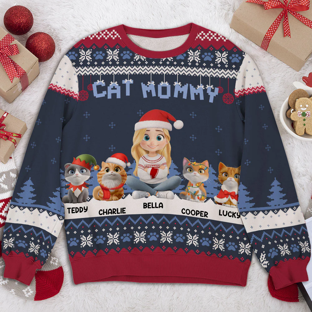 Cozy Time With Cats - Personalized Custom All-Over-Print Sweatshirt - Image 4