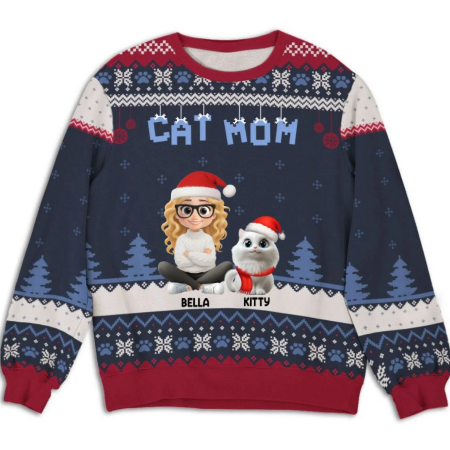 Cozy Time With Cats - Personalized Custom All-Over-Print Sweatshirt - Image 6