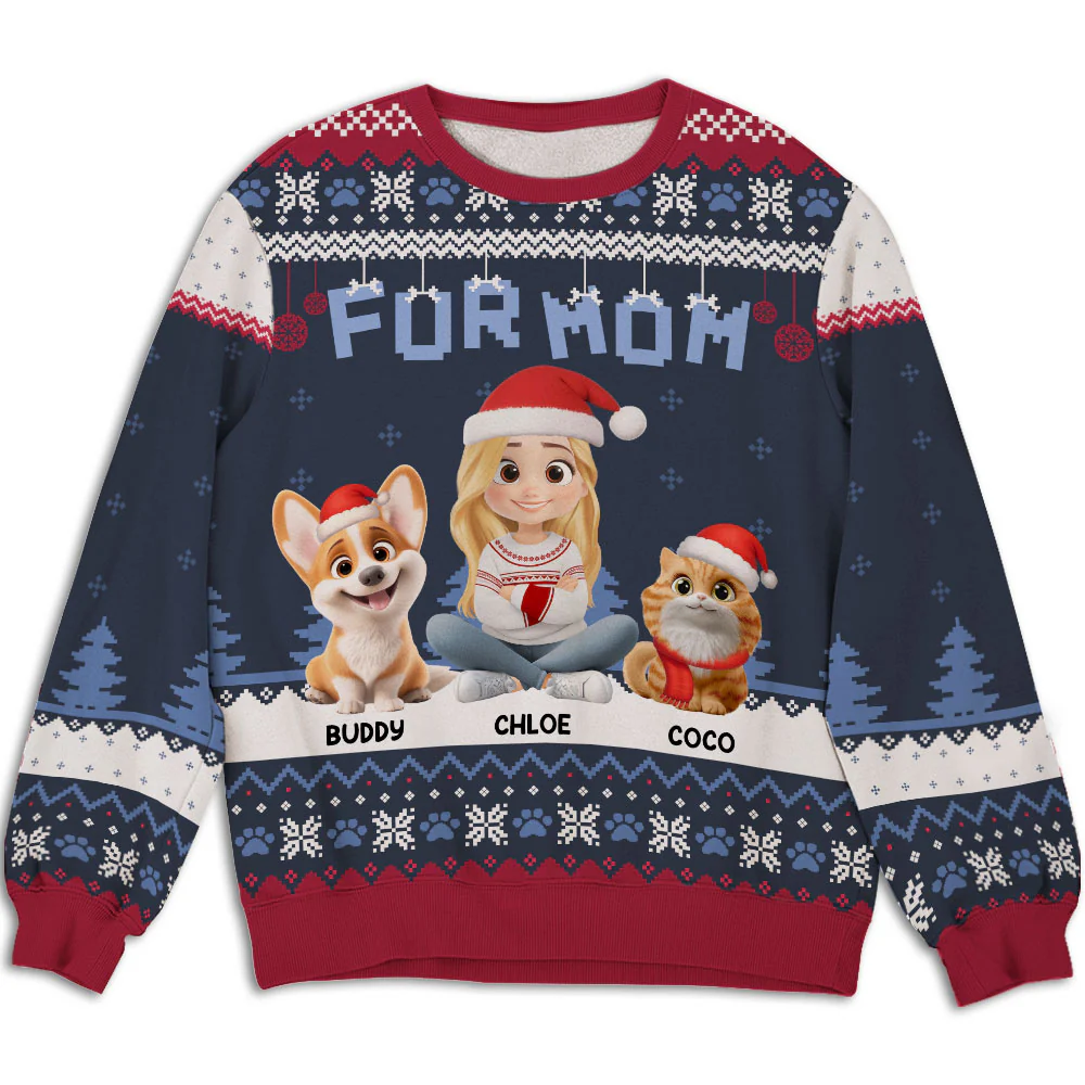Cozy Time With Fur Babies - Personalized Custom All-Over-Print Sweatshirt