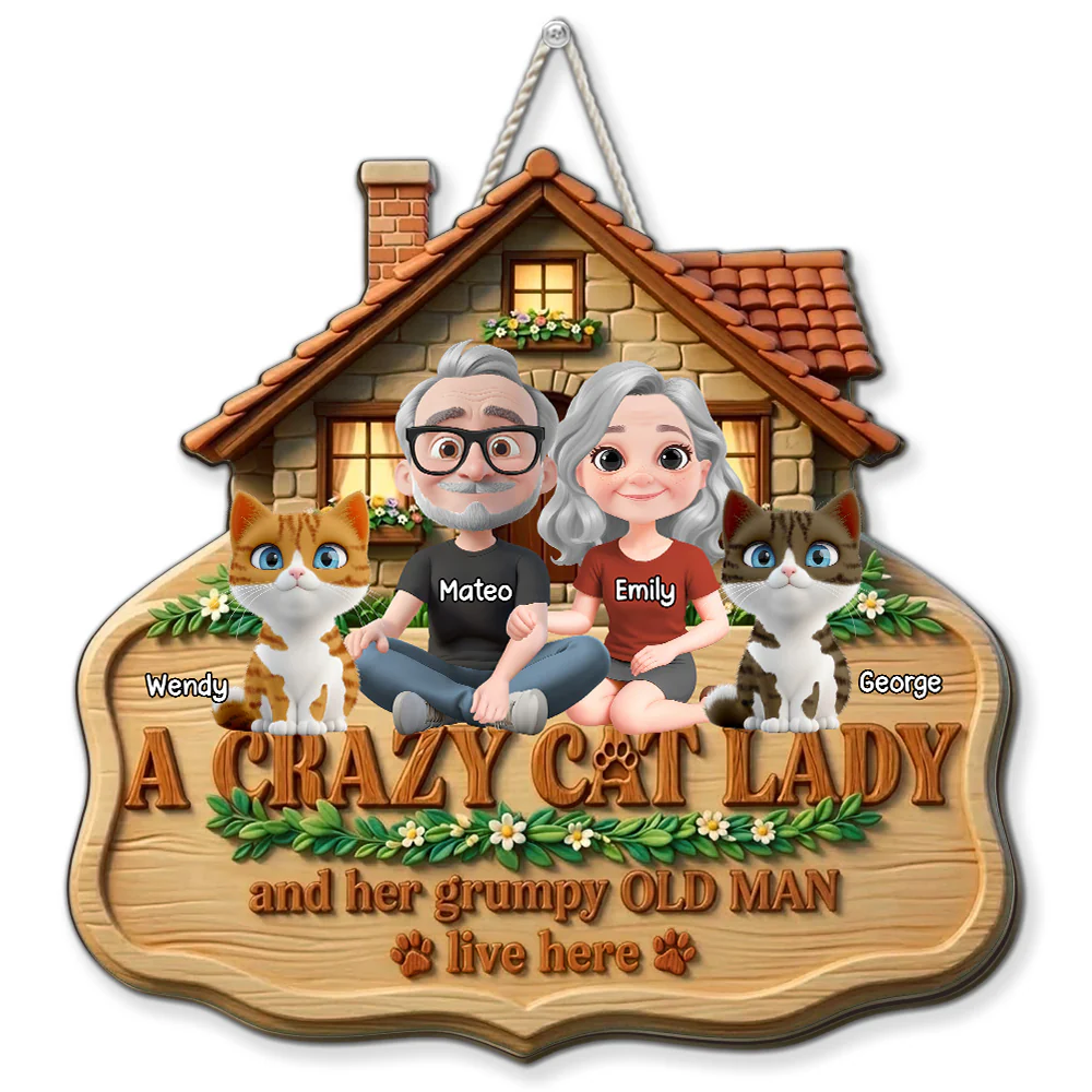 Crazy And Grumpy Couple - Personalized Custom Wood Sign
