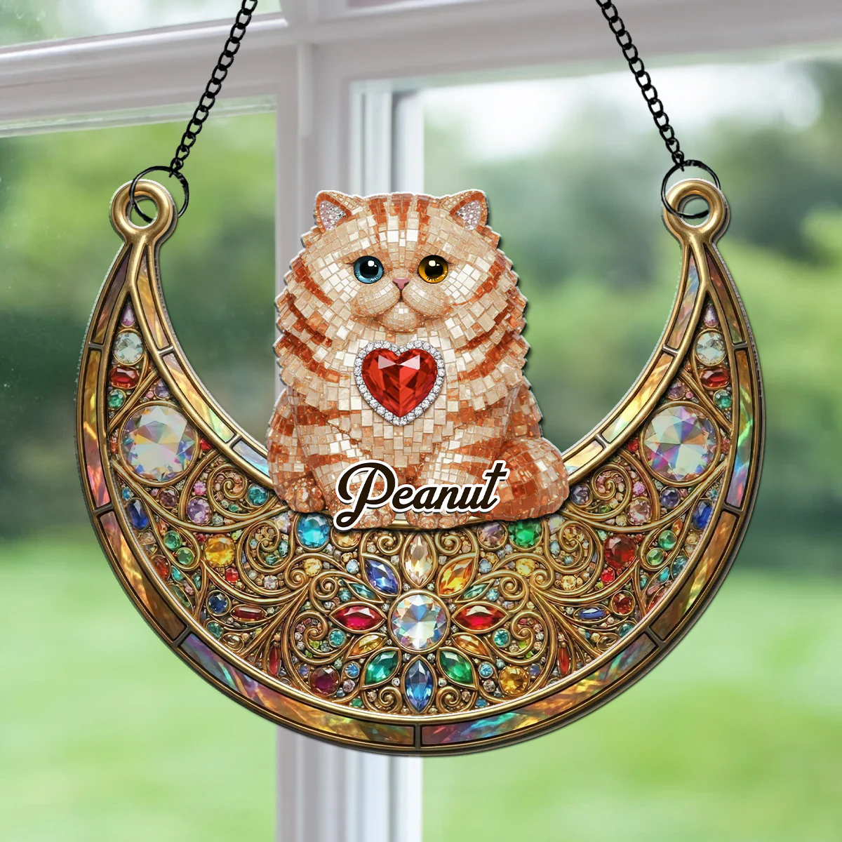 Crystal Blink Cat - Personalized Custom Suncatcher