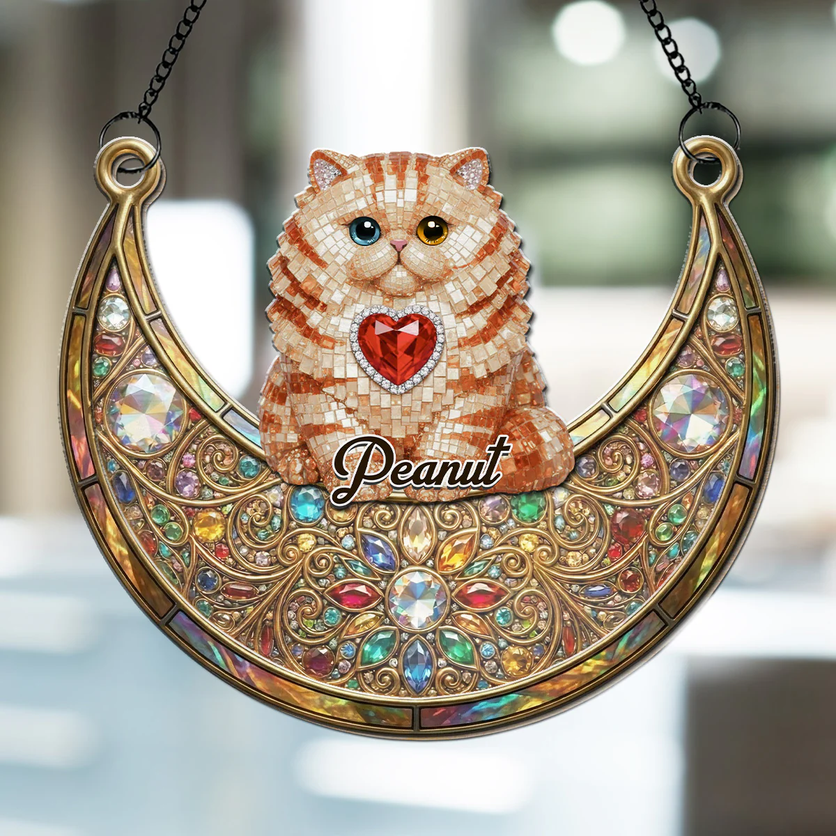 Crystal Blink Cat - Personalized Custom Suncatcher - Image 3