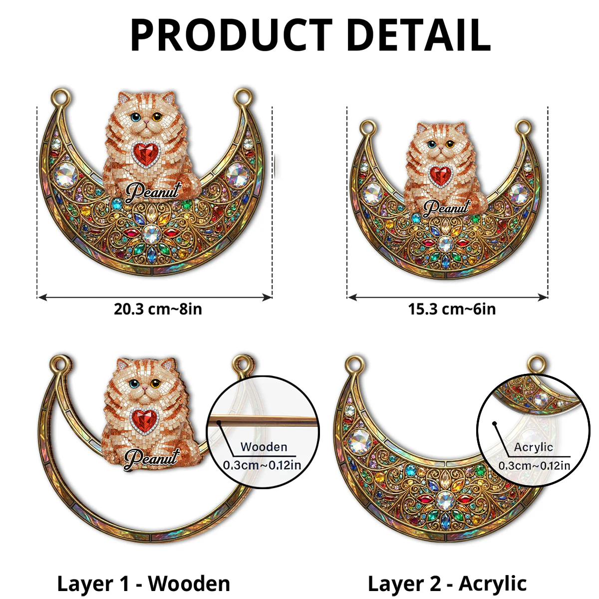 Crystal Blink Cat - Personalized Custom Suncatcher - Image 5
