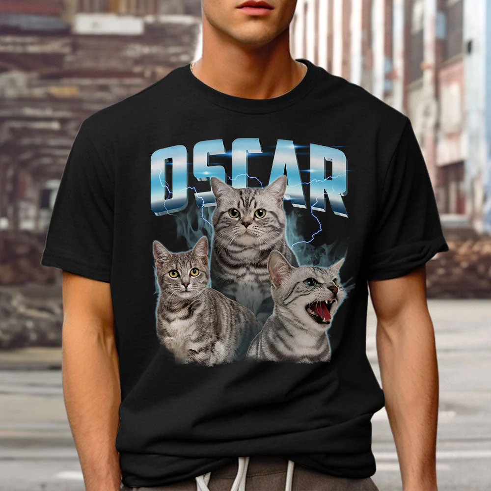 Custom Pet Face Vintage Version 1 - Personalized Custom Unisex T-shirt - Image 2
