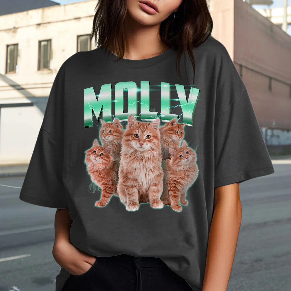 Custom Pet Face Vintage Version 1 - Personalized Custom Unisex T-shirt - Image 3