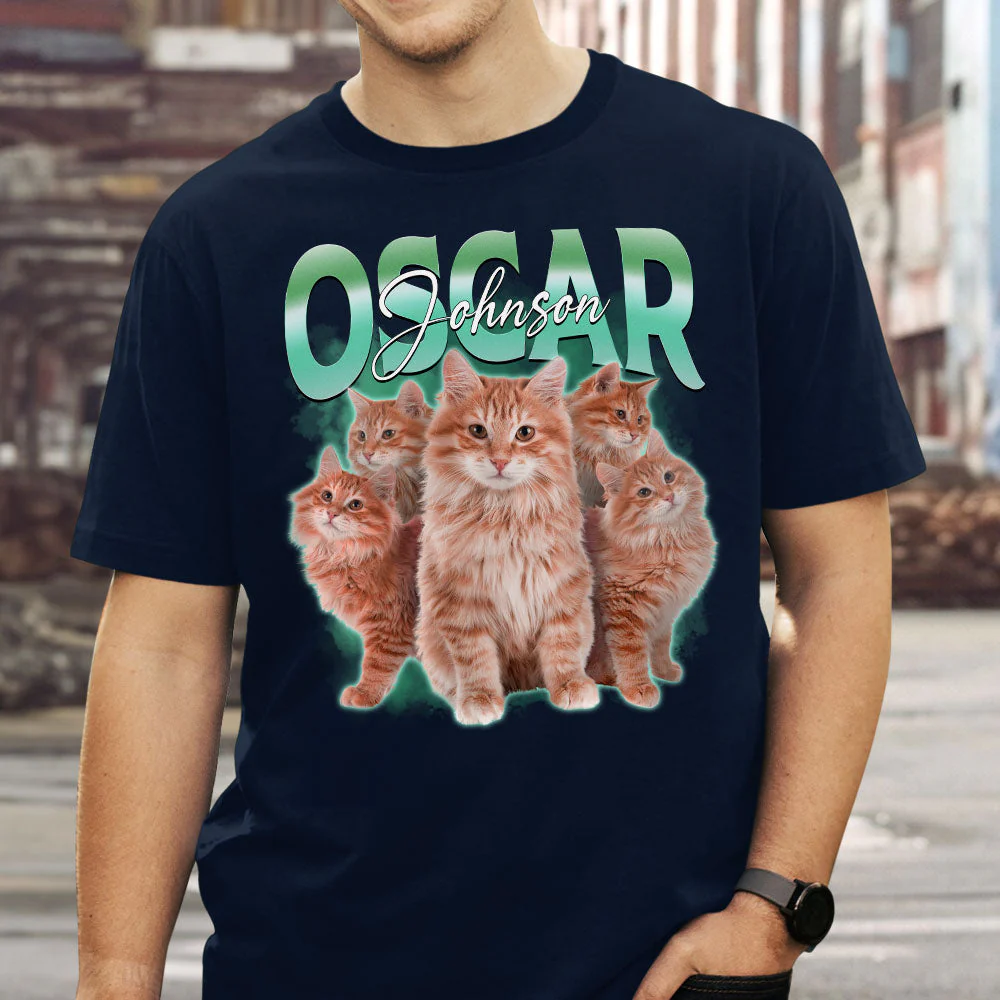 Custom Pet Face Vintage Version 2 - Personalized Custom Unisex T-shirt - Image 2