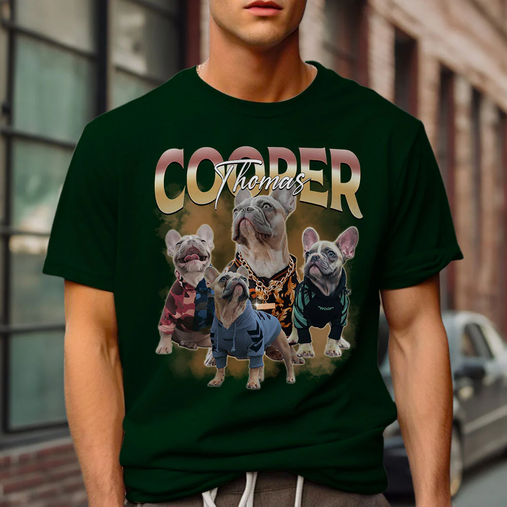 Custom Pet Face Vintage Version 2 - Personalized Custom Unisex T-shirt - Image 3