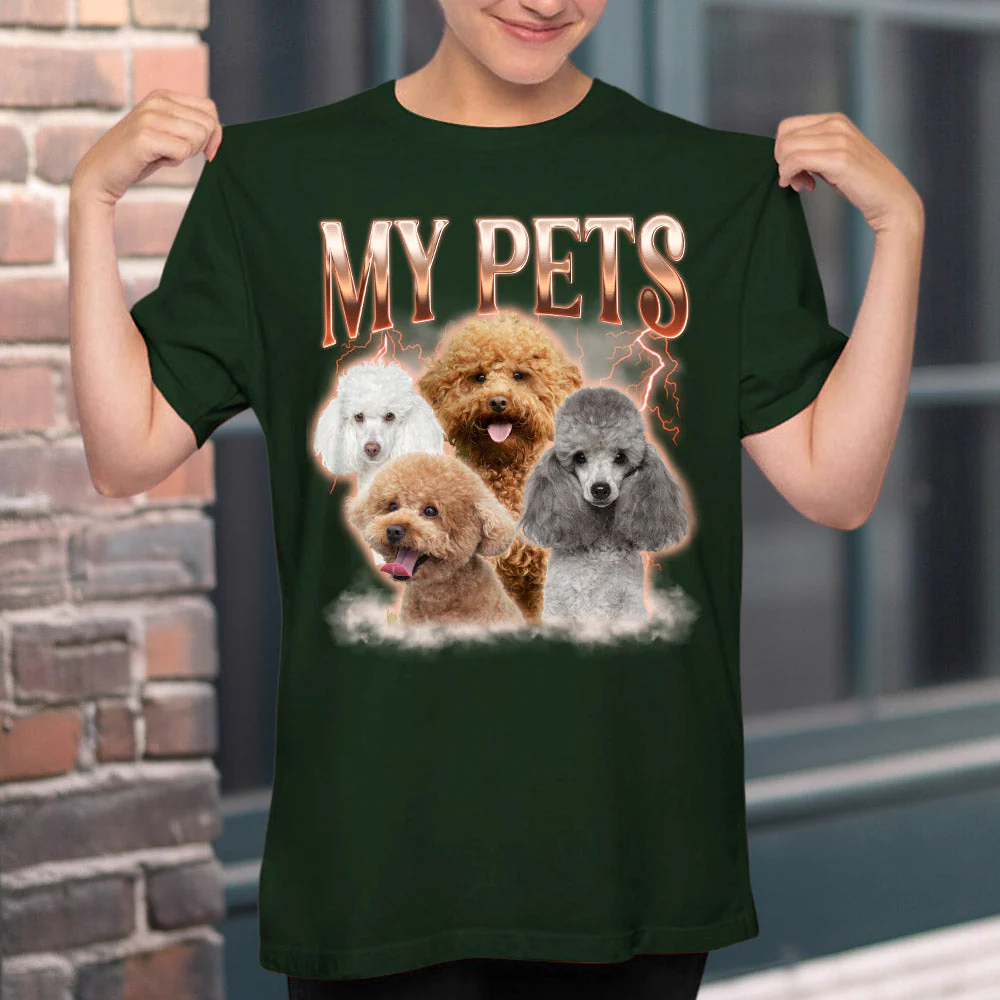 Custom Pet Face Vintage Version 8 - Personalized Custom Unisex T-shirt - Image 4