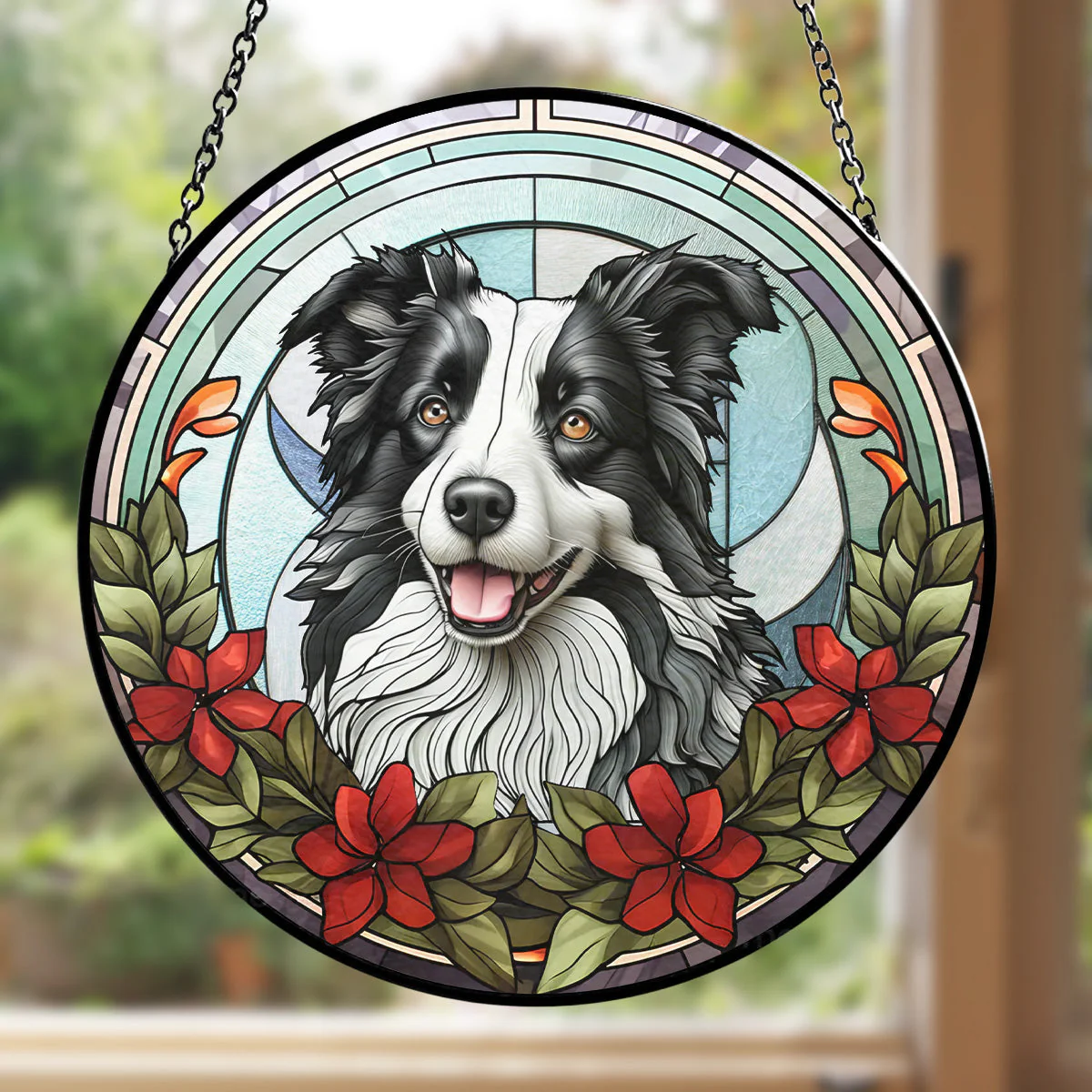 Custom Photo A Heartbeat At My Feet - Personalized Custom Window Hanging Suncatcher - Image 3