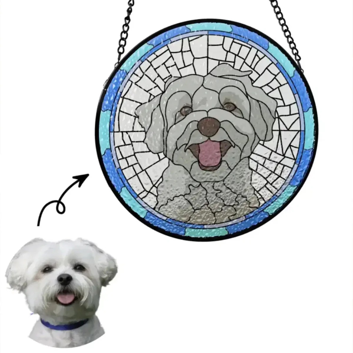 Custom Photo Im Right Here Inside Your Heart - Personalized Custom Window Hanging Suncatcher - Image 2