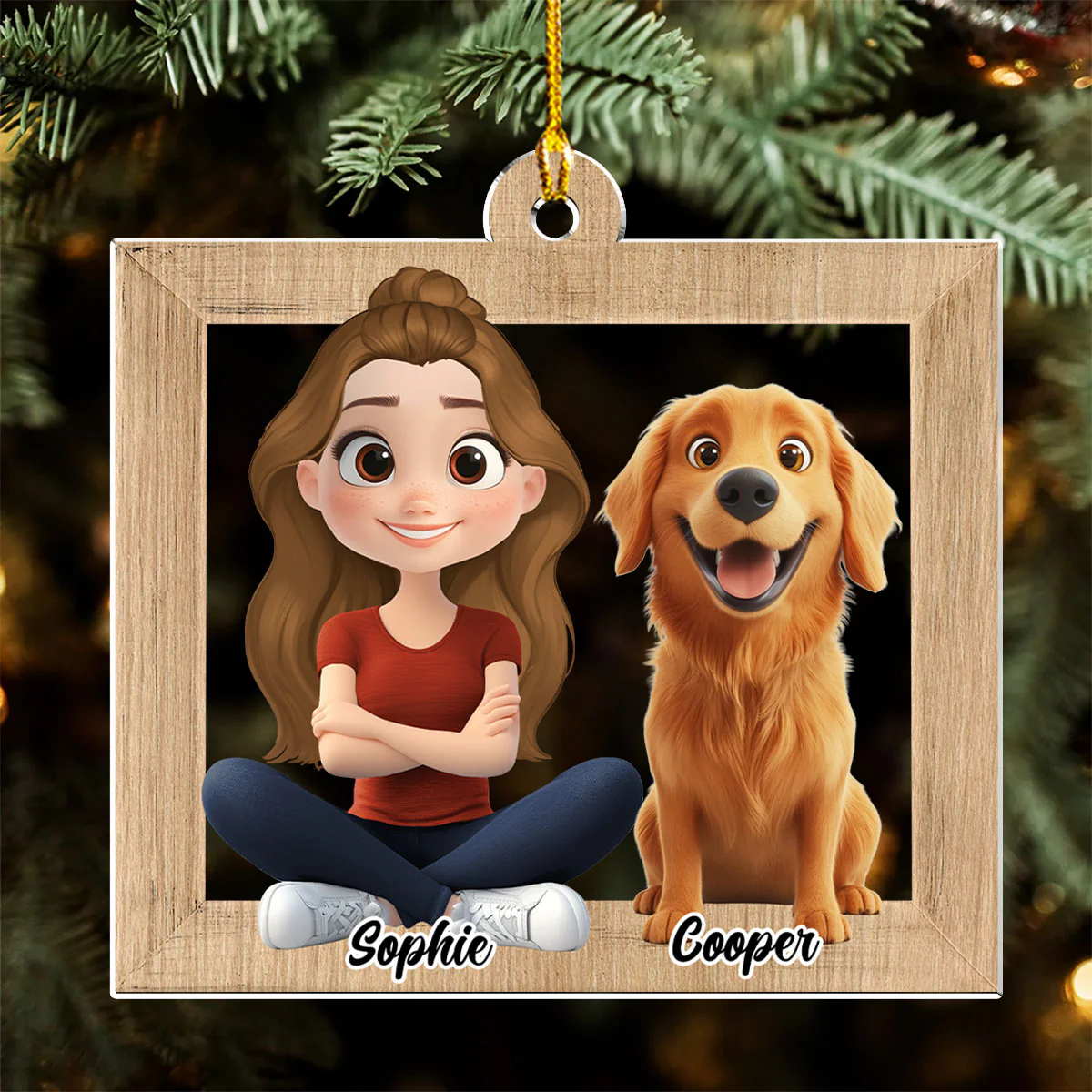 Cute Dog Mum - Personalized Custom Acrylic Ornament