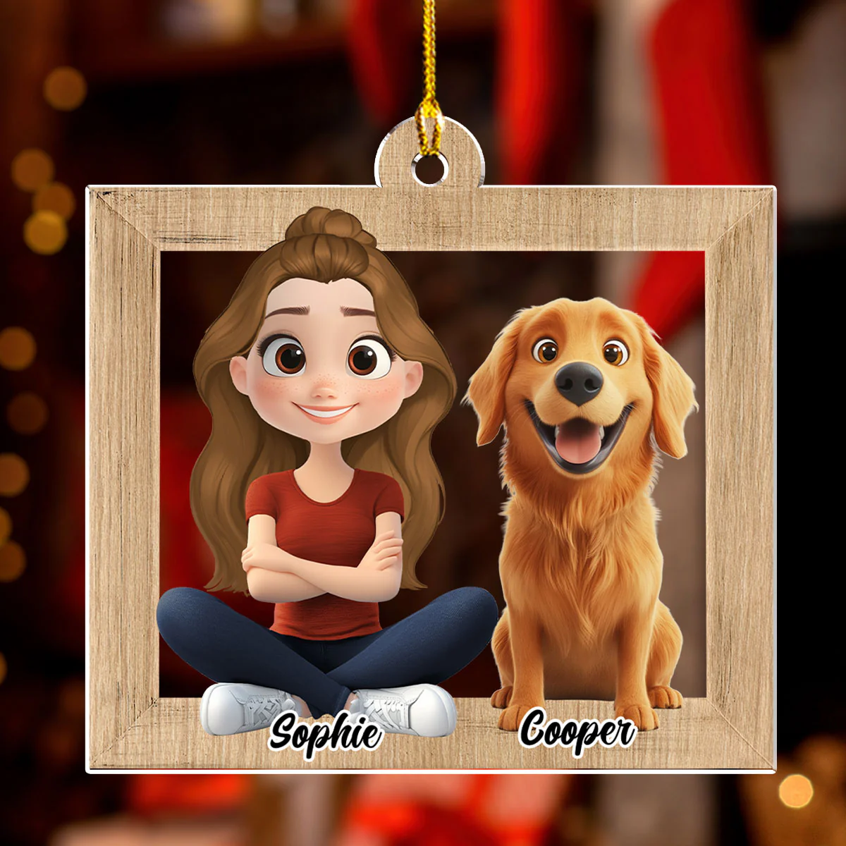 Cute Dog Mum - Personalized Custom Acrylic Ornament - Image 2
