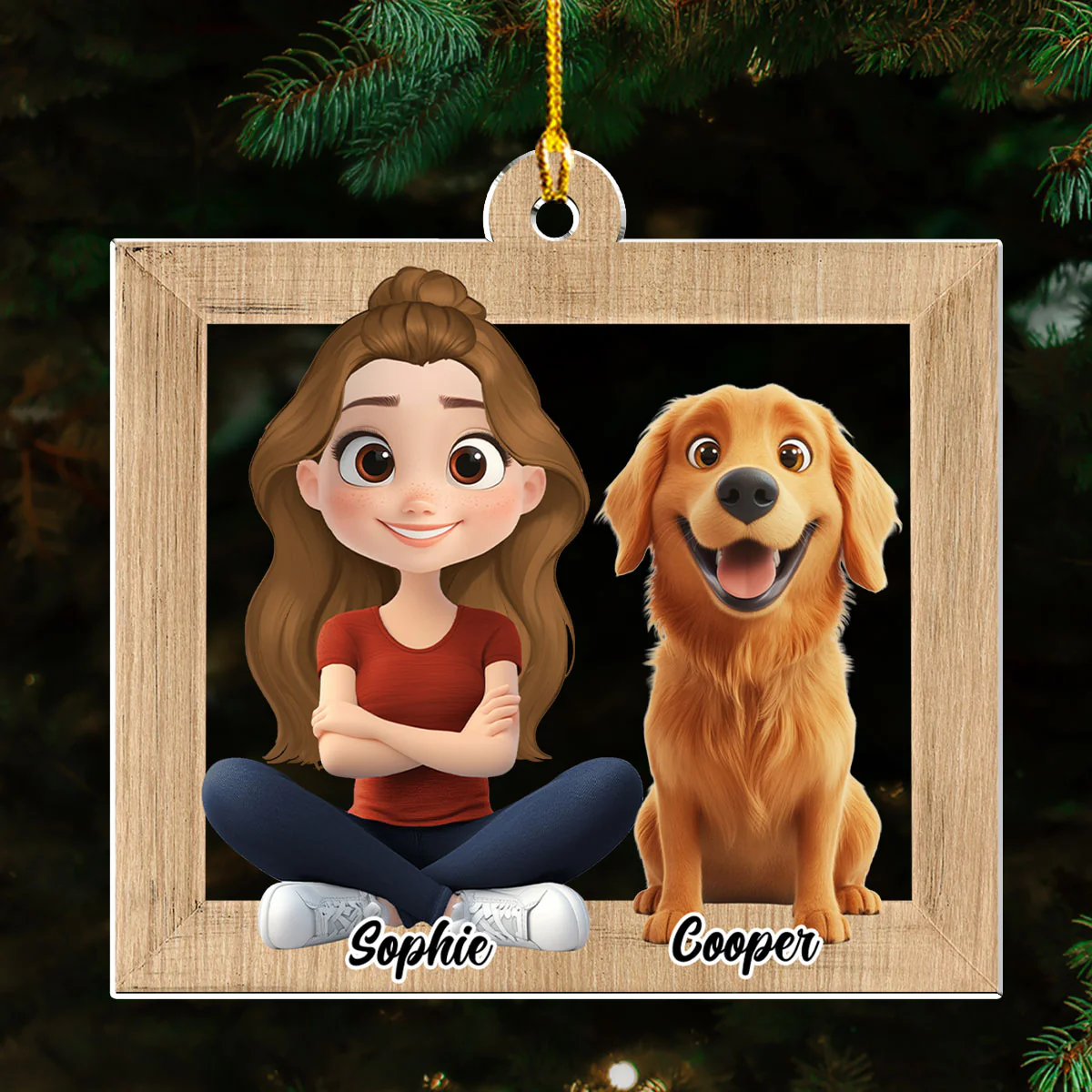 Cute Dog Mum - Personalized Custom Acrylic Ornament - Image 3