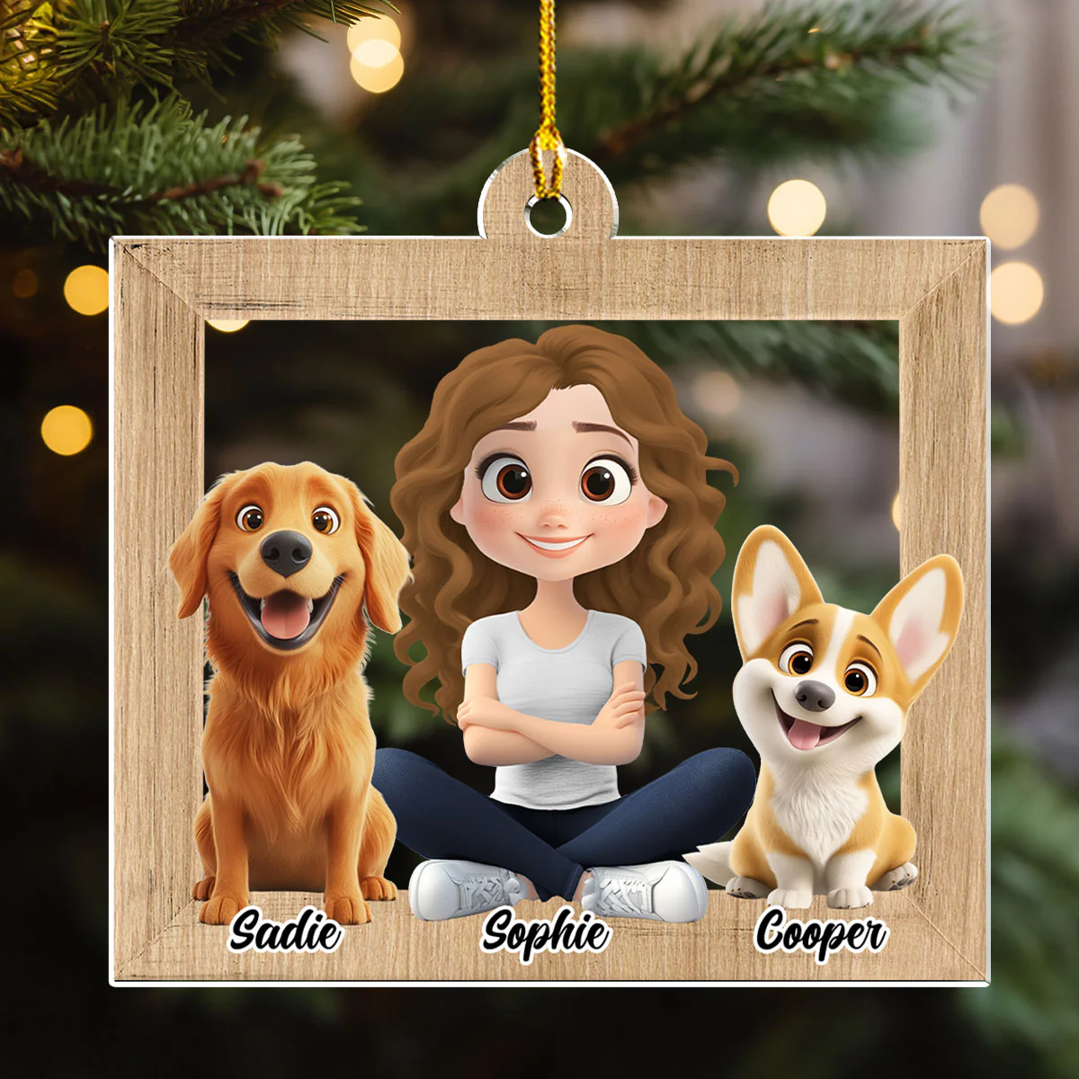 Cute Dog Mum - Personalized Custom Acrylic Ornament - Image 4