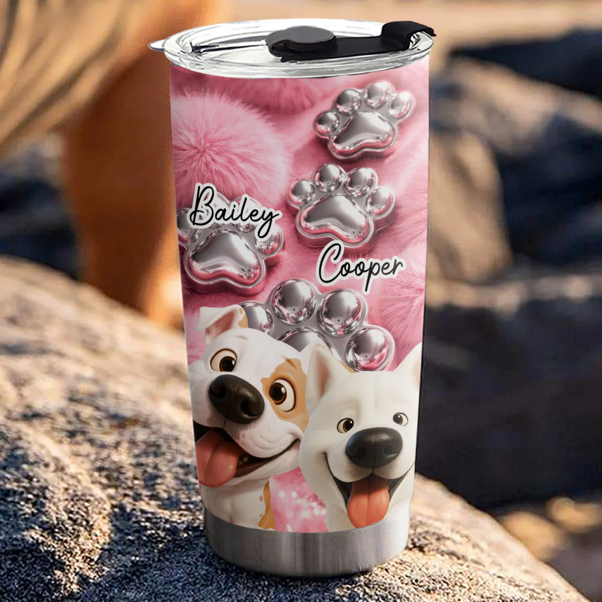 Cute Dogs - Personalized Custom 3D Effect Tumbler - Image 3