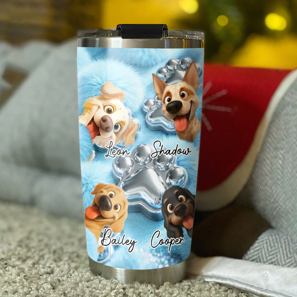 Cute Dogs - Personalized Custom 3D Effect Tumbler - Image 4