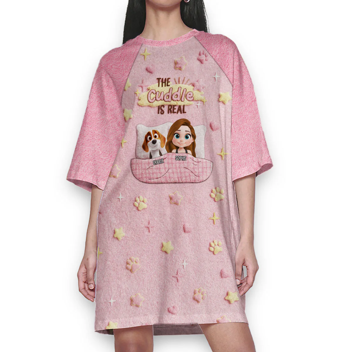 Cute Stuffy Cuddle Shirt - Personalized Custom 3/4 Sleeve Dress