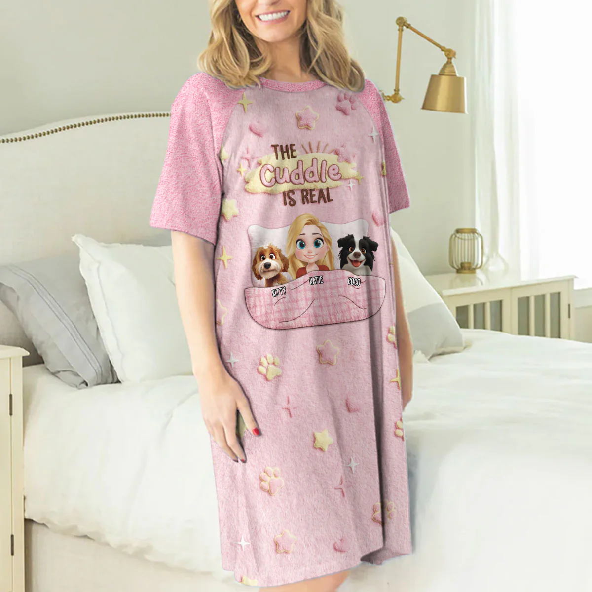 Cute Stuffy Cuddle Shirt - Personalized Custom 3/4 Sleeve Dress - Image 2