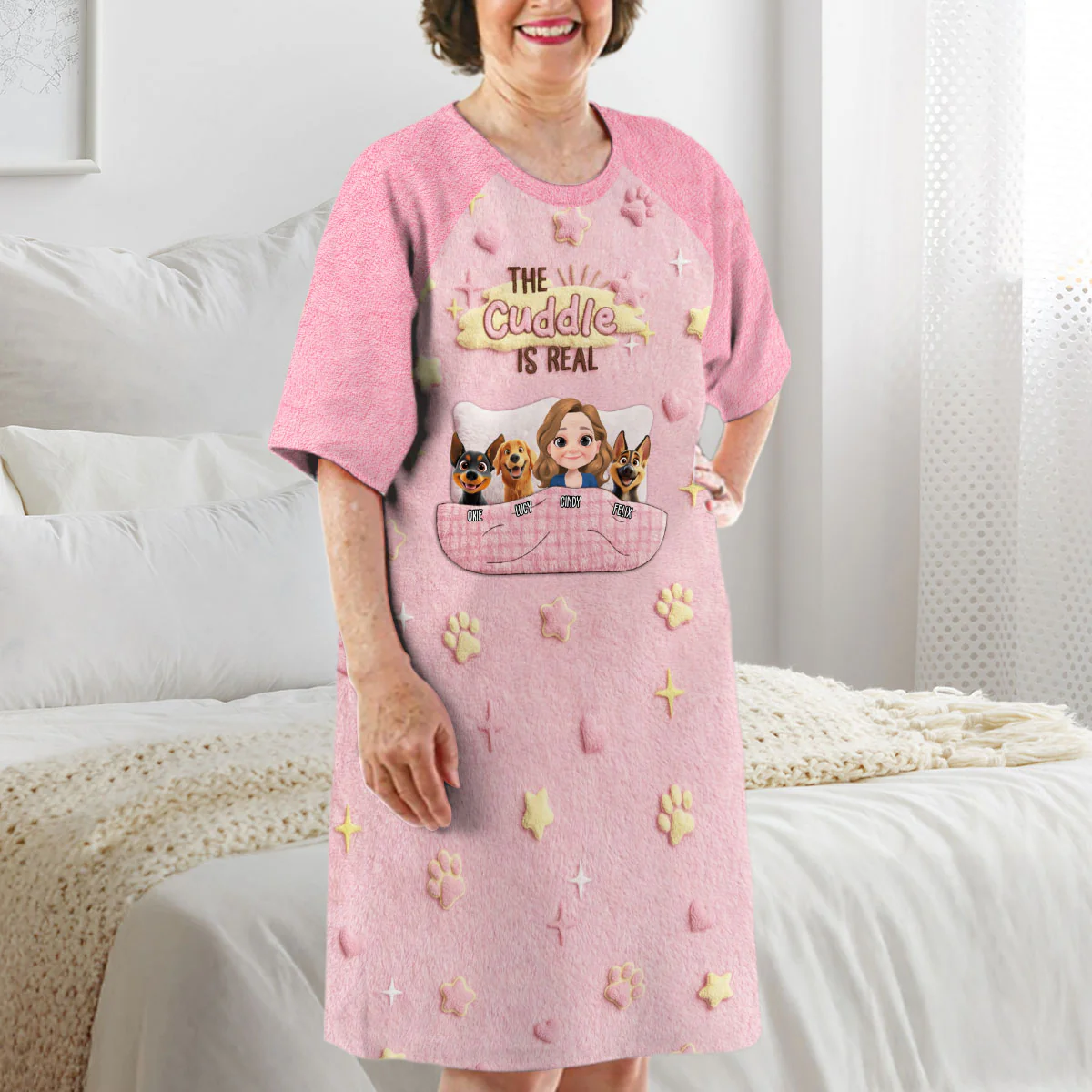 Cute Stuffy Cuddle Shirt - Personalized Custom 3/4 Sleeve Dress - Image 3