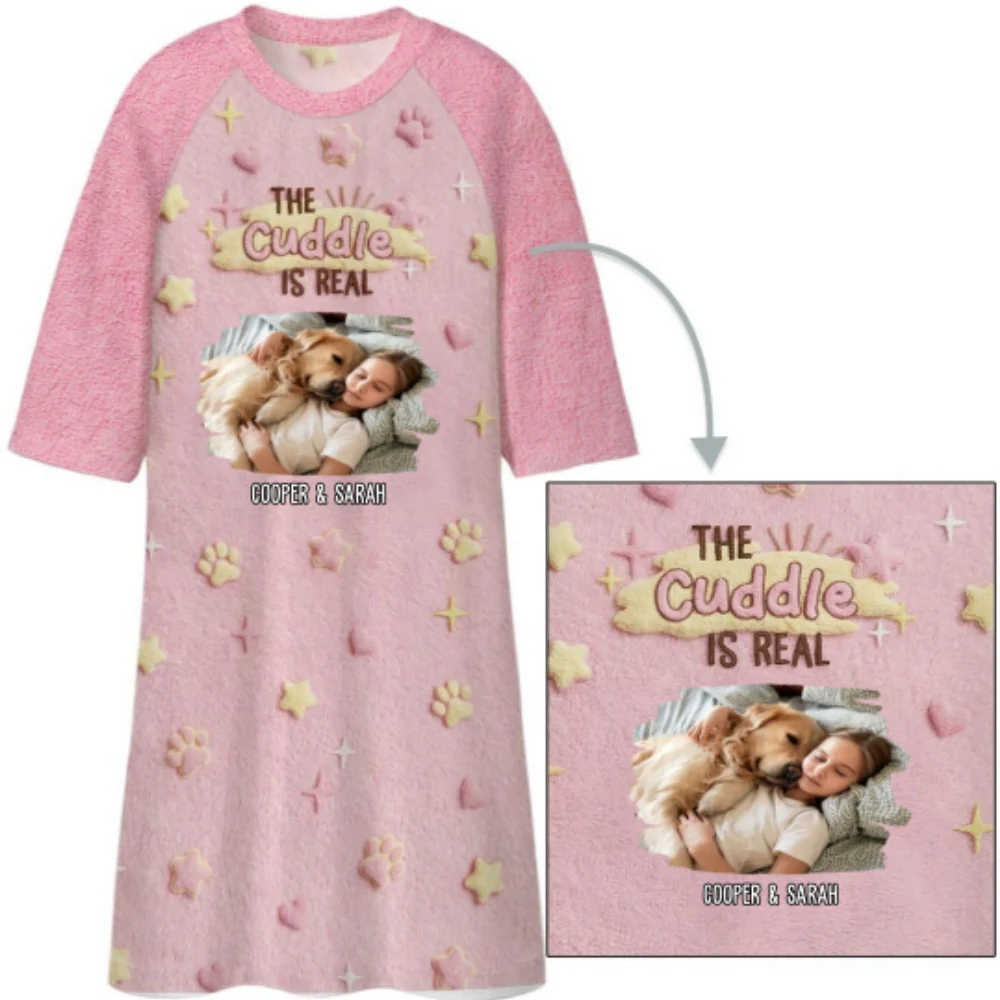 Cute Stuffy Cuddle Shirt Photo - Personalized Custom 3/4 Sleeve Dress - Image 7