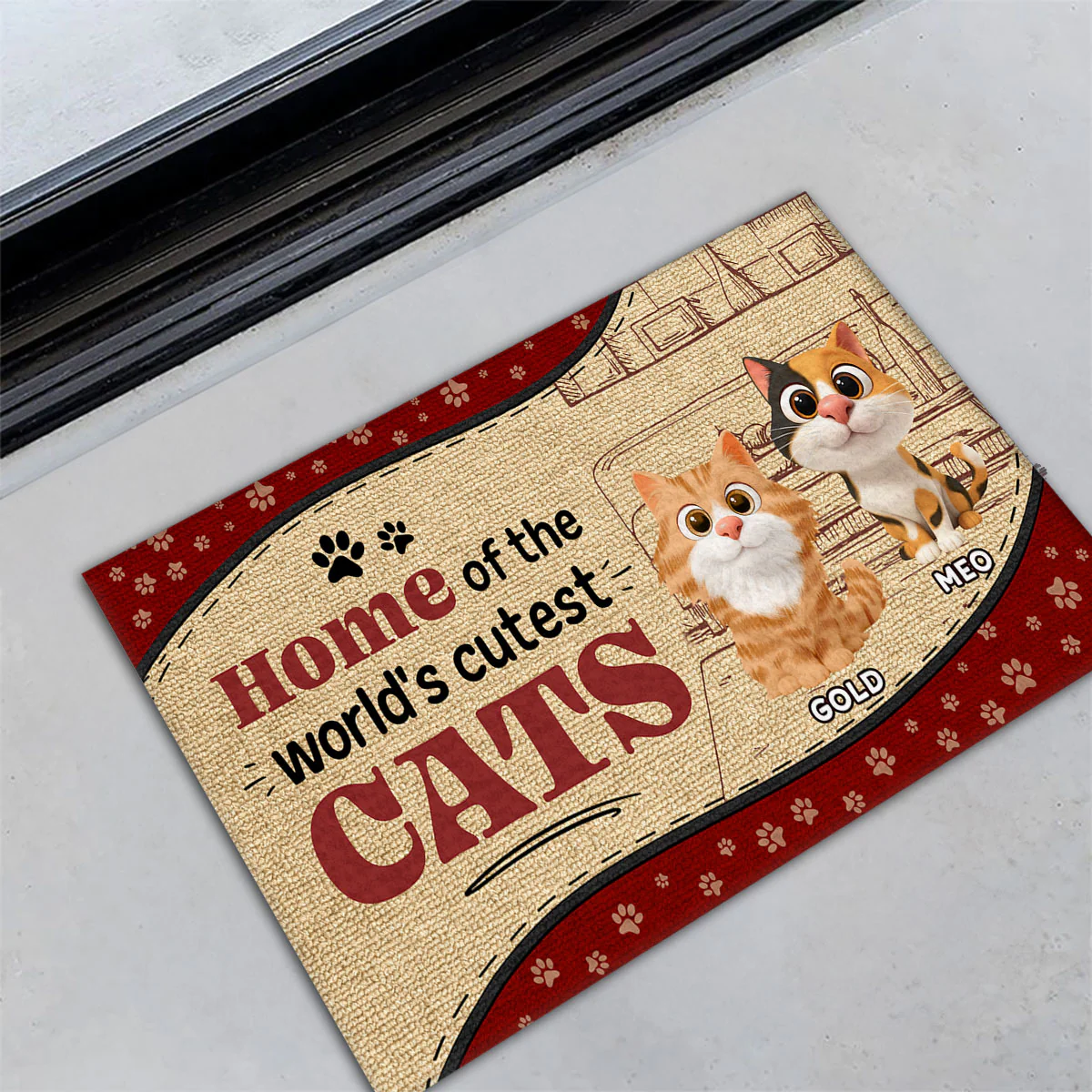 Cutest Cat - Personalized Custom Doormat - Image 4
