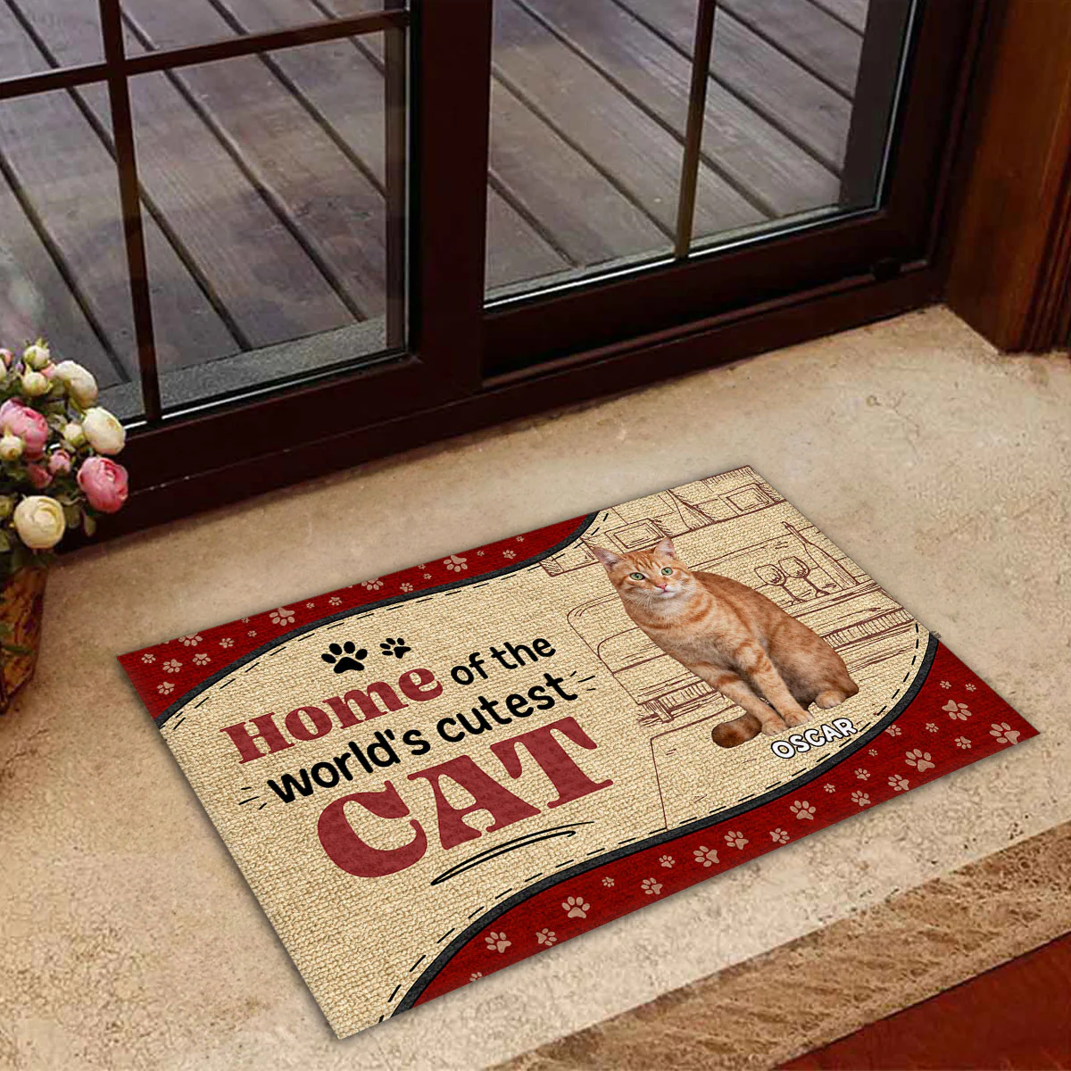 Cutest Cat Photo - Personalized Custom Doormat - Image 2