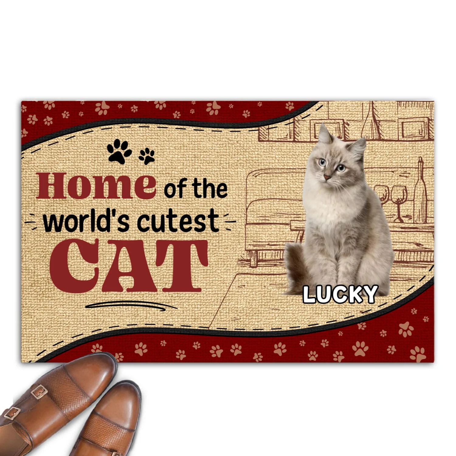 Cutest Cat Photo - Personalized Custom Doormat - Image 3