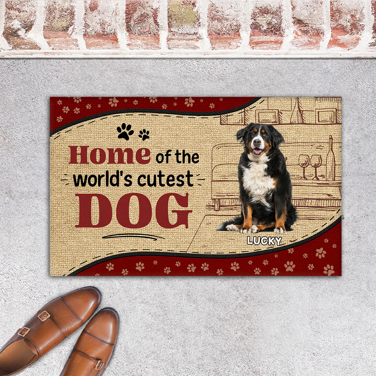Cutest Dog Photo - Personalized Custom Doormat - Image 3