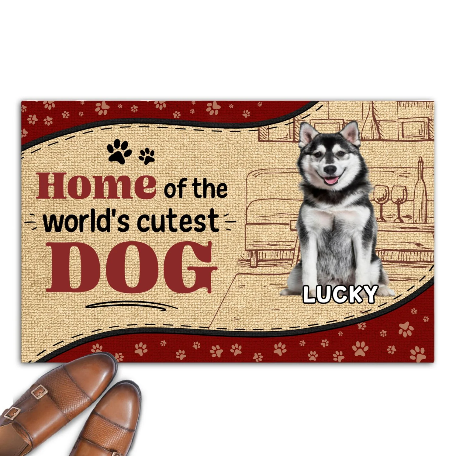Cutest Dog Photo - Personalized Custom Doormat - Image 4