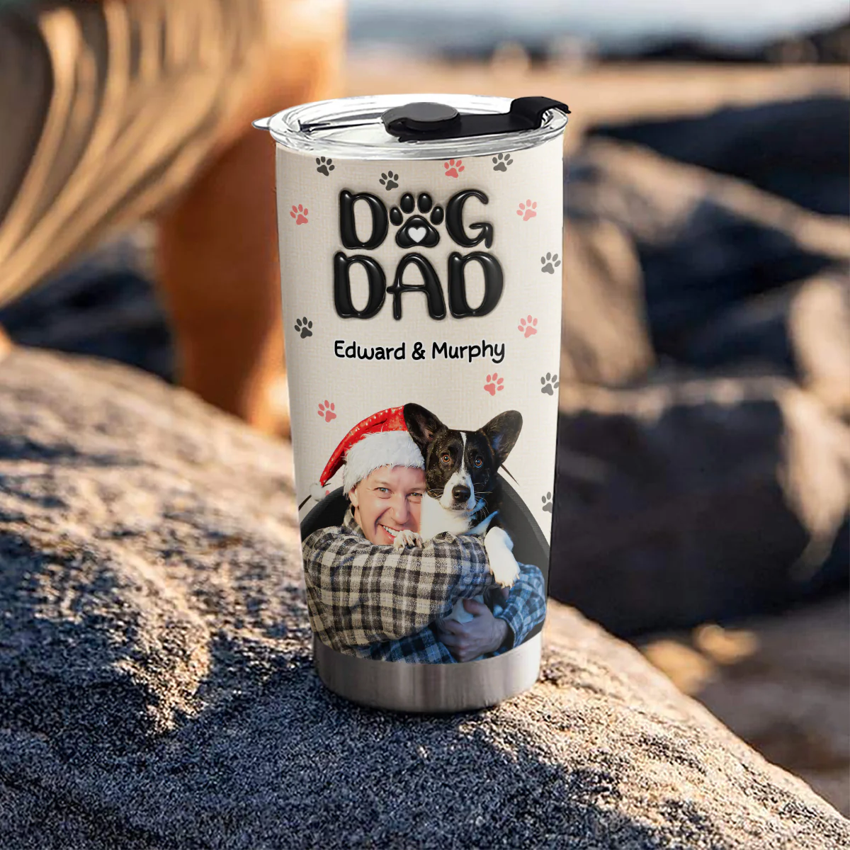 Dad Love You The Most Photo - Personalized Custom 3D Inflated Effect Tumbler - Image 3