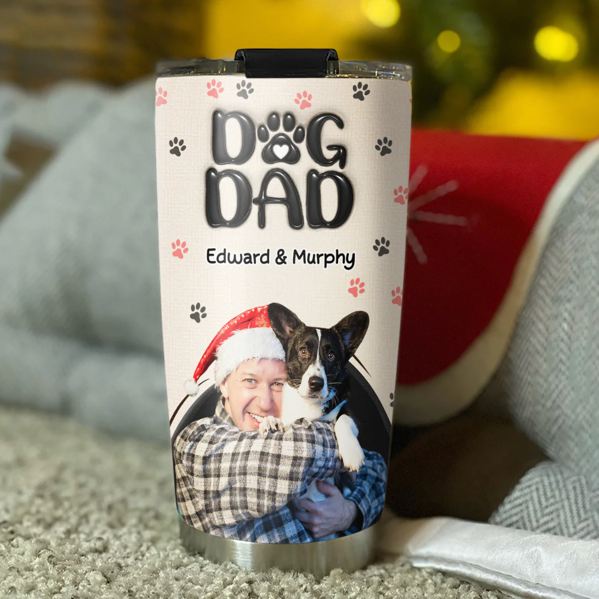 Dad Love You The Most Photo - Personalized Custom 3D Inflated Effect Tumbler - Image 4